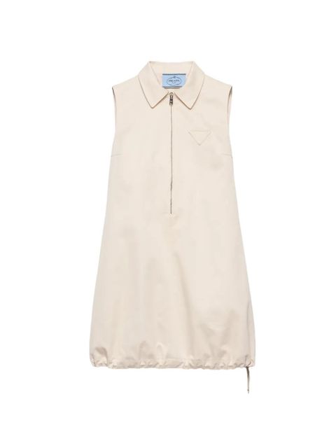 Prada half-zip drawstring-hem mini dress - Neutrals - zdjęcie produktu nr 1