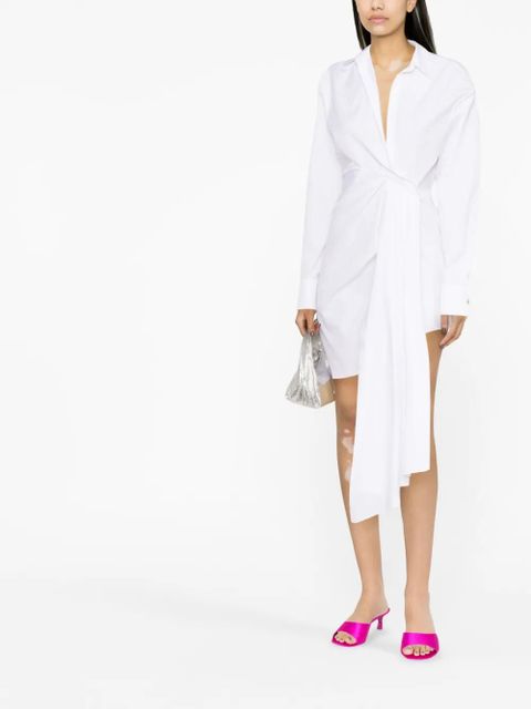 Off-White draped asymmetric cotton-poplin shirt dress - zdjęcie produktu nr 2
