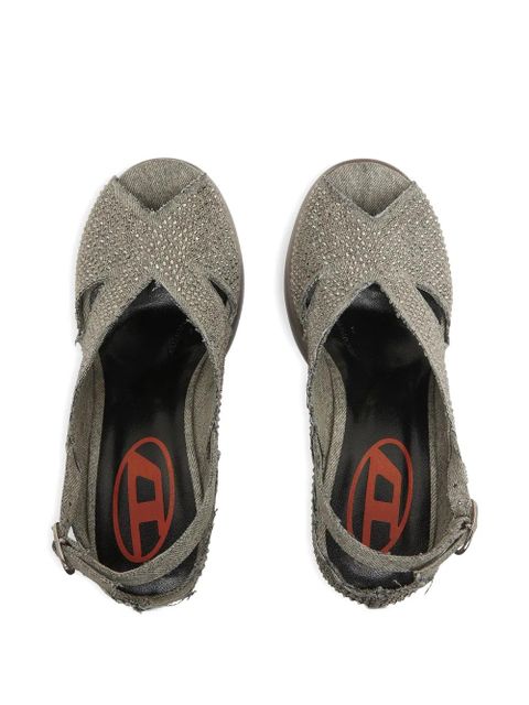 Diesel D-Lake strass-embellished sandals - Grey