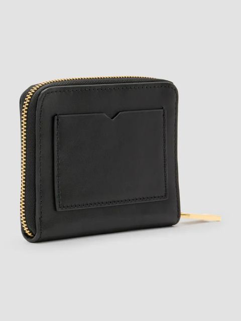 AllSaints portfel skórzany LENA HEX damski kolor czarny W130XC