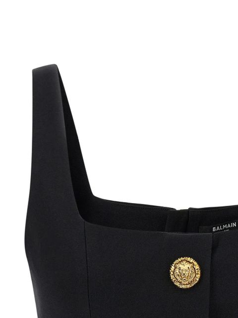 Balmain button-fastening cropped top - Black