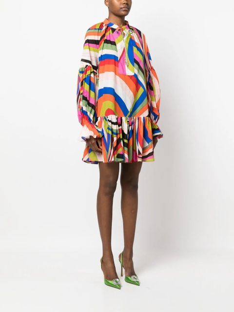 PUCCI Iride-print cotton minidress - Blue