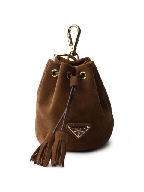 Prada mini Icon suede keychain charm - Brown - zdjęcie produktu nr 1