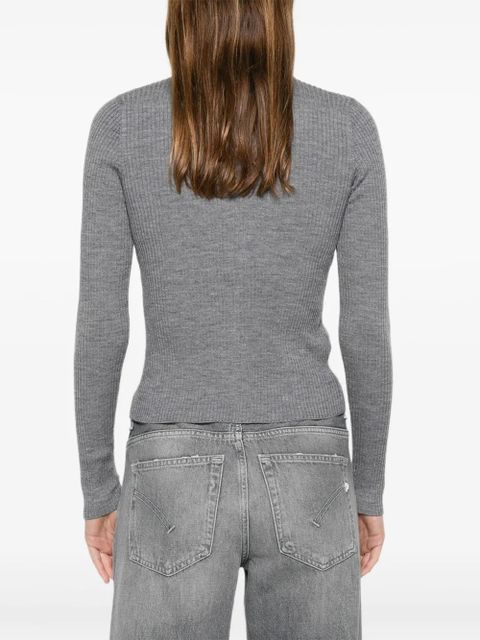 PINKO button ribbed cardigan - Grey