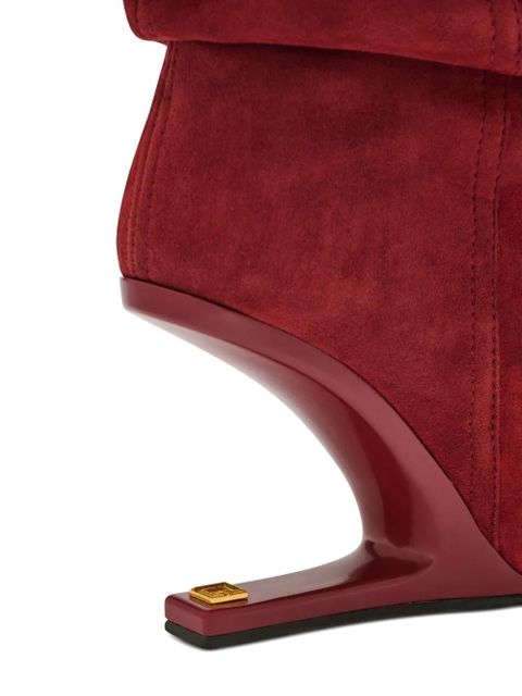 Balmain No Wedge' suede ankle boots - Red