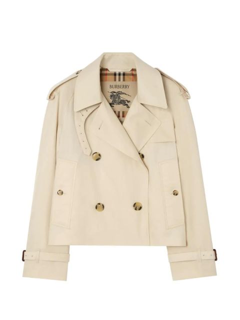 Burberry cropped tropical gabardine Mayfair trench jacket - Neutrals - zdjęcie produktu nr 1