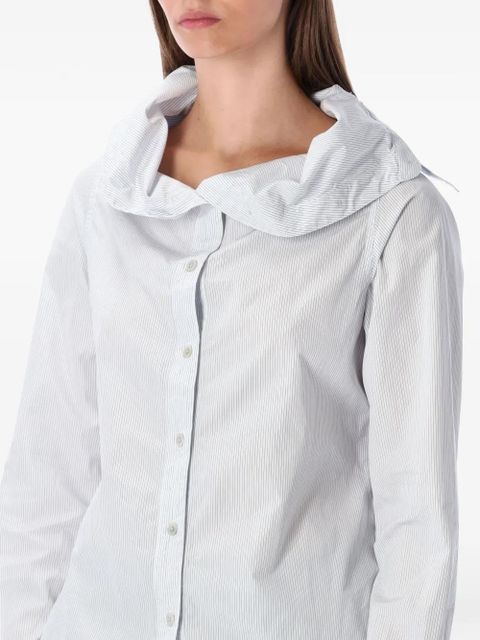 OUR LEGACY striped collapsed-collar shirt - White