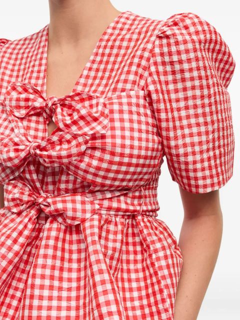 GANNI self-tie blouse - Red