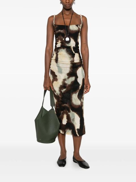 Nanushka ruched-detail midi dress - Green - zdjęcie produktu nr 2