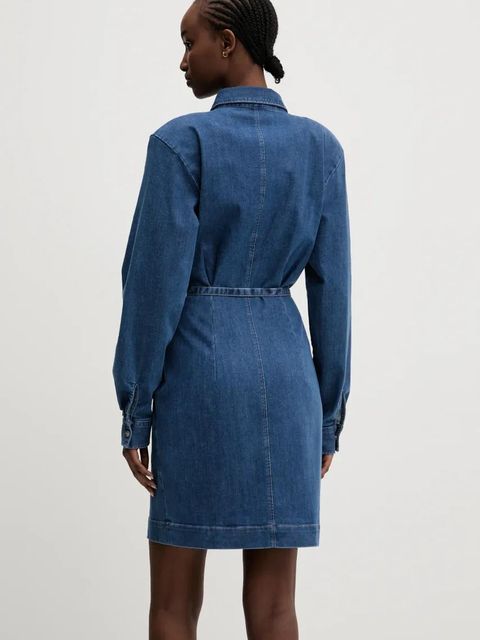 HUGO sukienka kolor niebieski mini prosta 50531140 - zdjęcie produktu nr 2