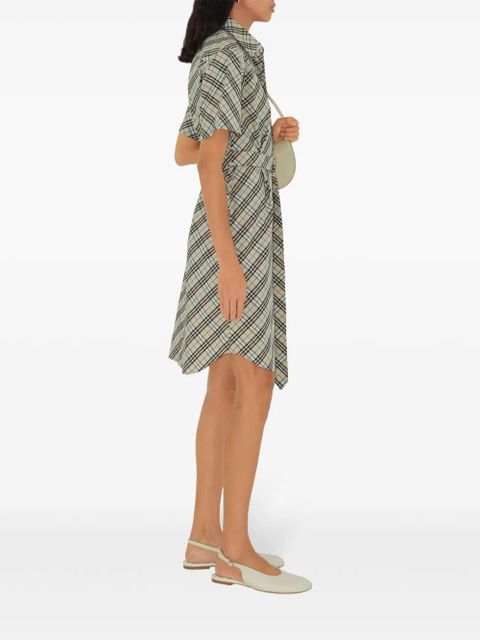 Burberry check cotton shirt mini dress - Neutrals