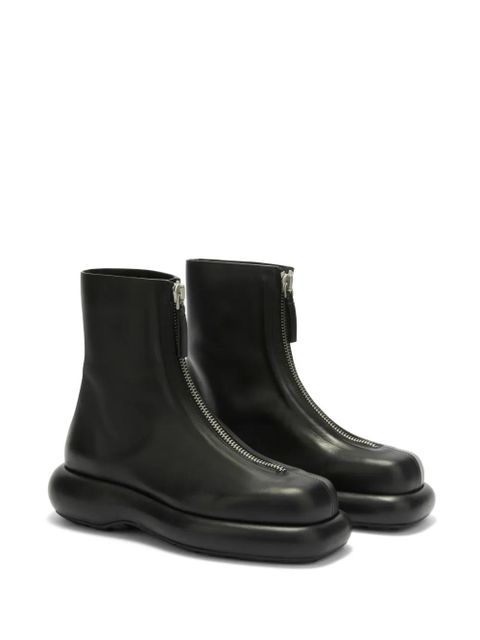Jil Sander zip-up leather boots - Black