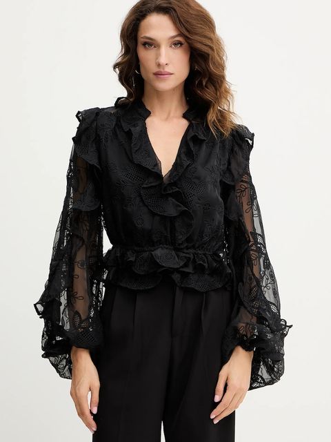 Bardot bluzka damska kolor czarny z aplikacją 59896TB2 - zdjęcie produktu nr 1