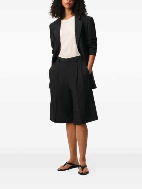 AMI Paris pleated wide bermuda shorts - Black