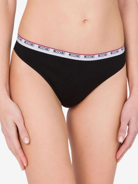 Moschino logo-waistband briefs (pack of three) - Pink