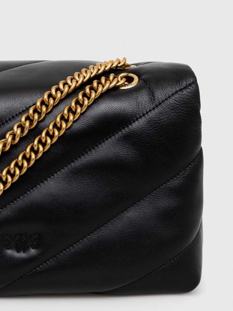 Pinko torebka skórzana kolor czarny 100038.A0F2