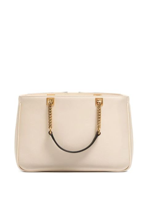 Valentino Garavani Vlogo chain leather tote bag - Neutrals