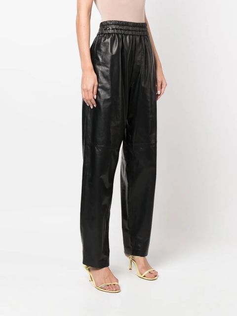 ISABEL MARANT high-waist leather trousers - Black