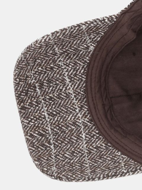 Twinset czapka z daszkiem z dodatkiem wełny kolor brązowy 252TO543A