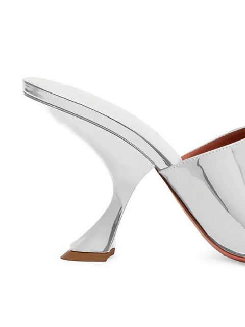 Amina Muaddi Taylor slanted-heel sandals - Silver - zdjęcie produktu nr 2