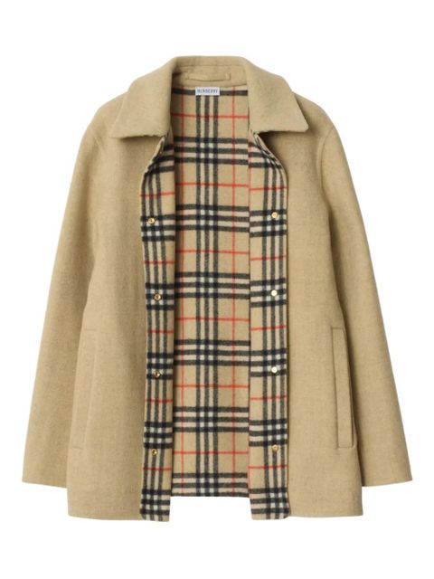 Burberry check-lined wool overshirt - Neutrals - zdjęcie produktu nr 2