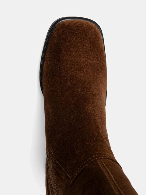 Vagabond Shoemakers kozaki zamszowe MERYL damskie kolor brązowy na słupku 6047-040-89