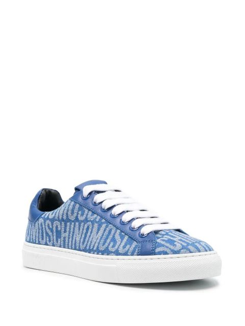 Moschino logo-pattern low-top sneakers - Blue - zdjęcie produktu nr 2