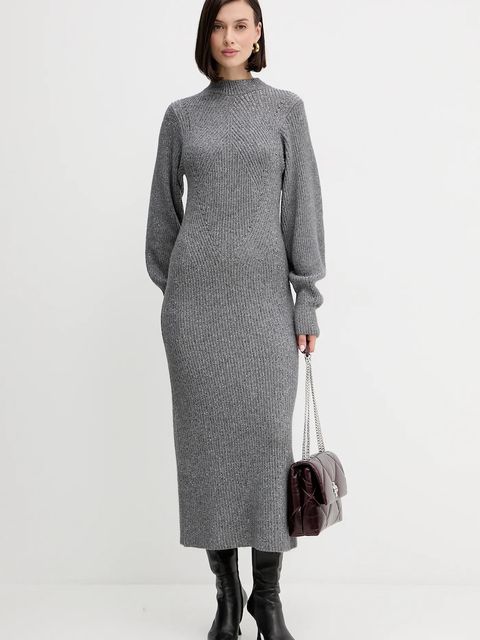 Twinset sukienka z wełną kolor szary maxi prosta 252TT3460 - zdjęcie produktu nr 2