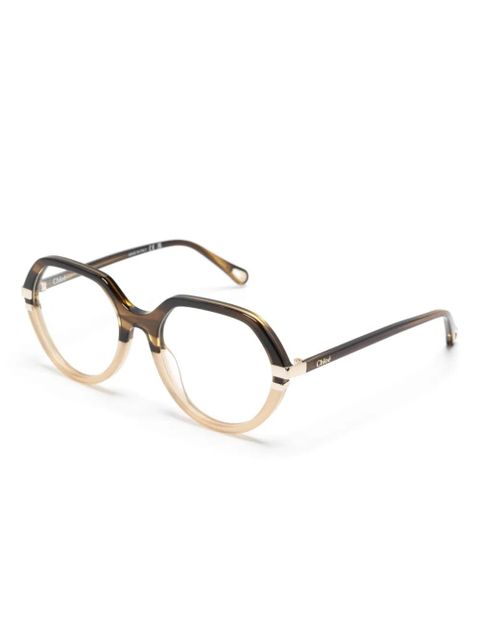 Chloé Eyewear two-tone marbled glasses - Brown - zdjęcie produktu nr 2