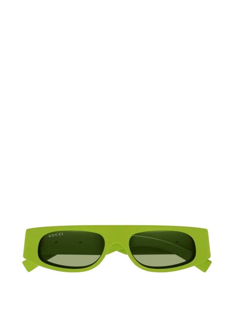 Gucci logo-plaque rectangle-frame sunglasses - Green - zdjęcie produktu nr 1