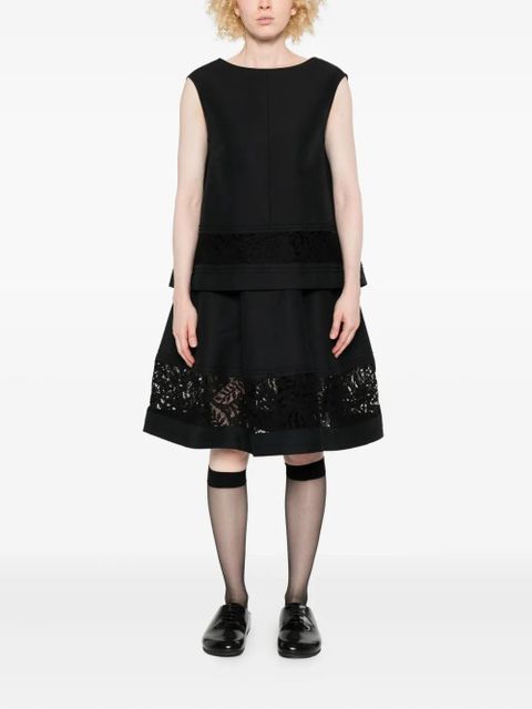 Marni lace-insert sleeveless blouse - Black