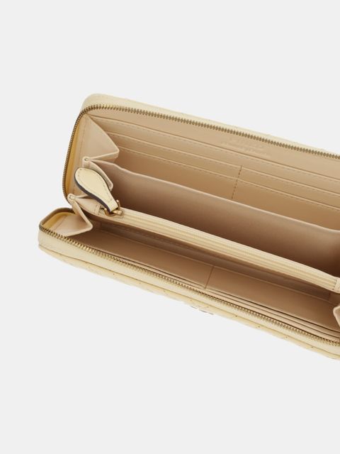 Pinko portfel skórzany damski kolor beżowy