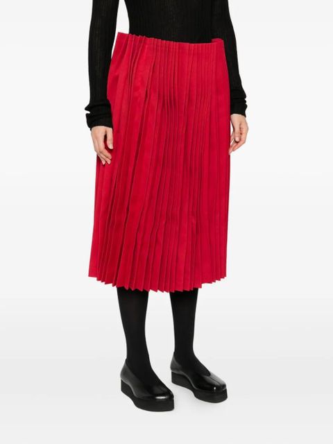 Comme Des Garçons pleated midi skirt - Red