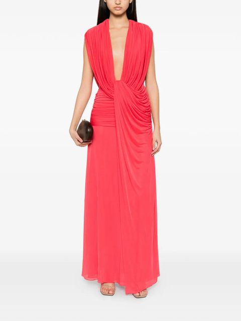 Christopher Esber Ripple ruched draped maxi dress - Red - zdjęcie produktu nr 2
