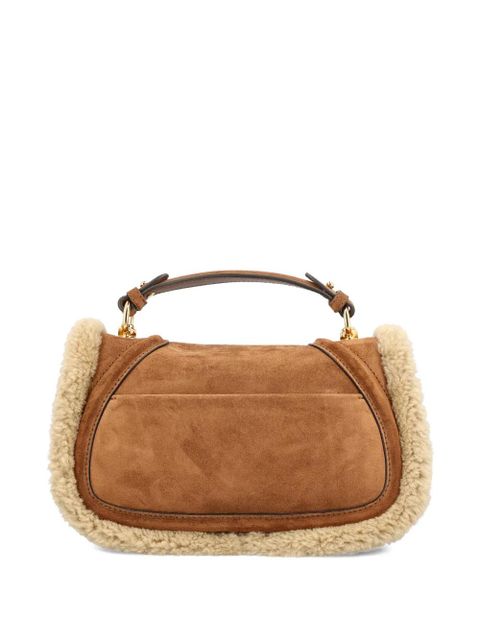 Gucci medium shearling logo-plaque tote bag - Brown - zdjęcie produktu nr 2