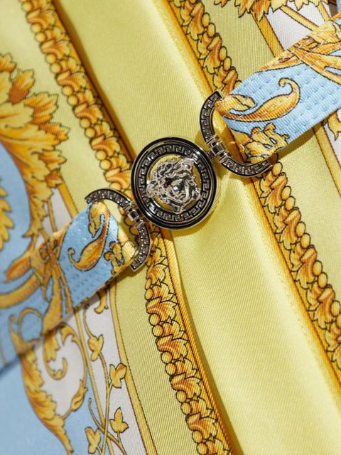 Versace Medusa-buckle printed midi dress - Blue