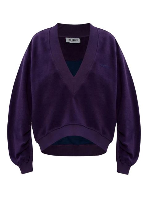The Attico V-neck logo sweatshirt - Purple - zdjęcie produktu nr 1