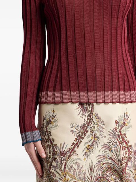 ETRO ribbed polo top - Red