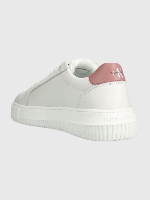 Calvin Klein Jeans sneakersy skórzane YW0YW00823 CHUNKY CUPSOLE MONOLOGO W kolor biały YW0YW00823