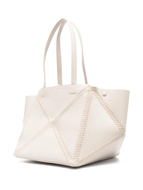 Nanushka The Origami crochet-stitch tote bag - Neutrals