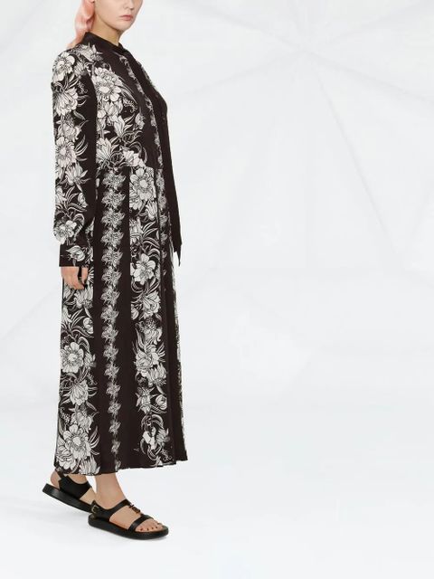 Valentino Garavani floral-print silk maxi dress - Brown