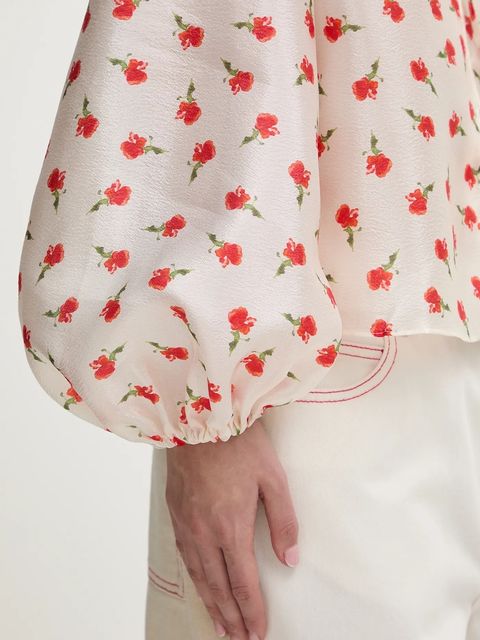 Stine Goya koszula damska kolor beżowy regular SG-PS26-T125-2067