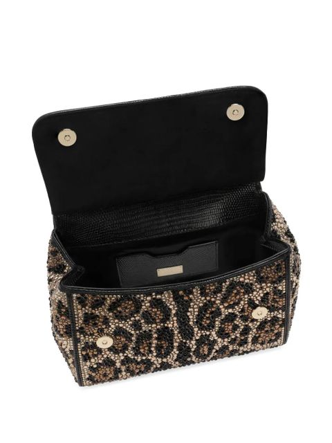 Dolce & Gabbana small Sicily crystal-embellished tote bag - Neutrals