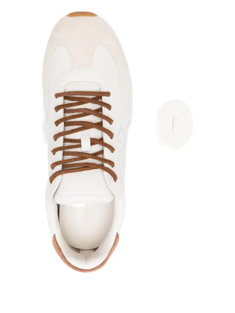 Tory Burch Travel leather perforated sneakers - White