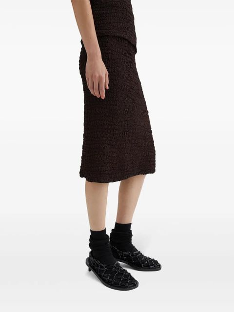 Jil Sander high-waist crinkled midi skirt - Black