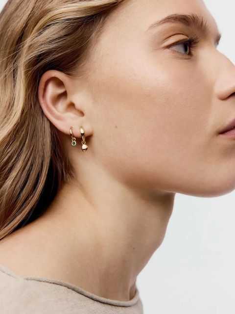 Monica Vinader drop huggie earrings - Gold