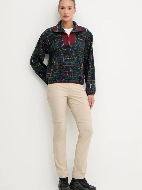 Columbia bluza outdoorowa Sequoia Grove damska kolor bordowy wzorzysta 2136204