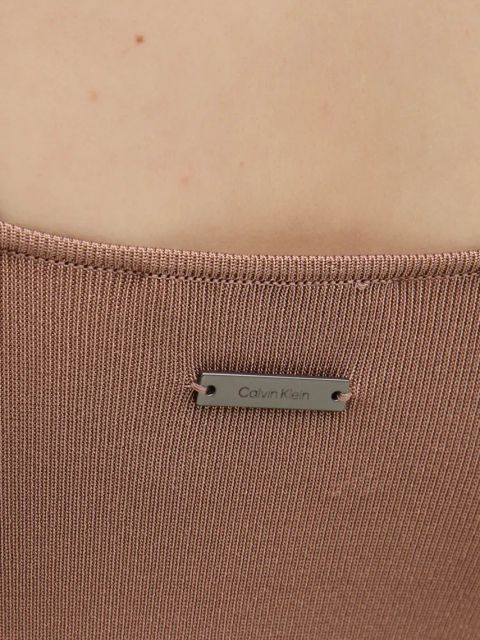 Calvin Klein sukienka kolor brązowy maxi dopasowana K20K207920