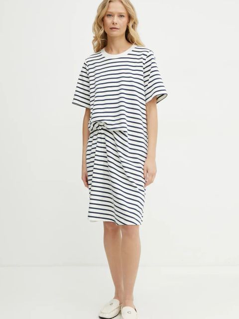 Weekend Max Mara sukienka bawełniana kolor biały mini prosta 2515621012600