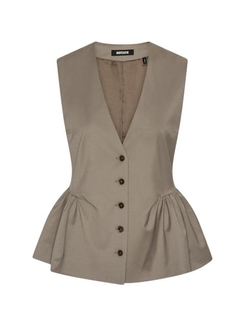 ROTATE BIRGER CHRISTENSEN buttoned peplum gilet - Brown - zdjęcie produktu nr 1